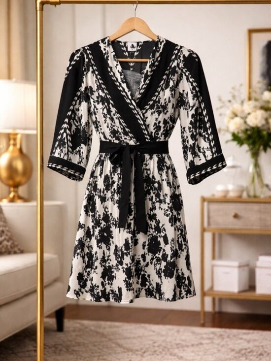 Cabi New NWT X-Factor Dress #6369 Black & White floral XXS - XXL Was $158 - Picture 15 of 16